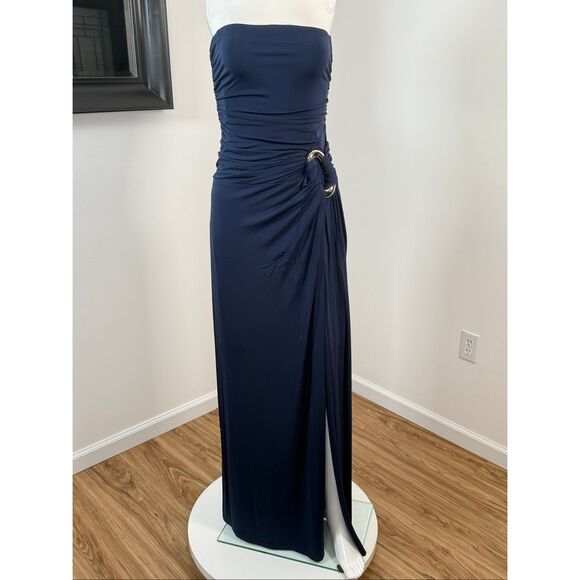 SIMKHAI $795 Emma Ruched Strapless Column Gown Size 4 - Picture 6 of 12